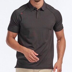 EUC - Rhone Delta Pique Short Sleeve Polo Shirt - Black - Large
